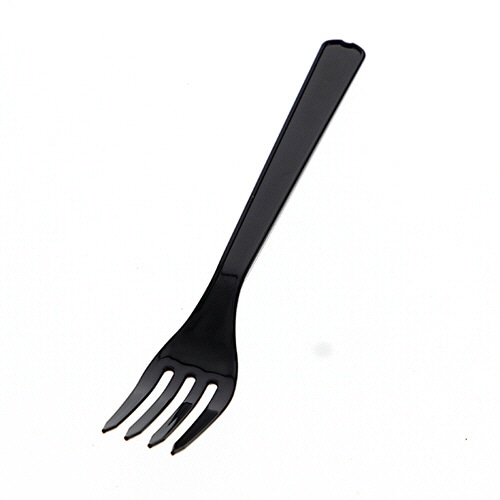 シモジマ HEIKO プラスチックフォーク 16cm 黒 単袋 #004513024 1セット(1000本:100本×10パック)