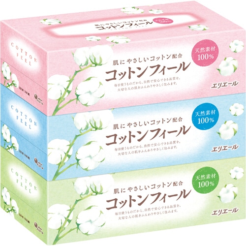 大王製紙 エリエール コットンフィールティシュー 160組/箱 1セット(48箱:3箱×16パック)
