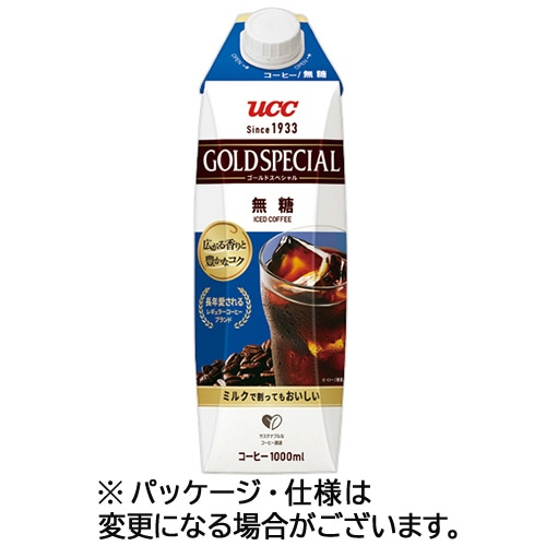 UCC ゴールドスペシャル アイスコーヒー 無糖 1L 紙パック(口栓付) 1ケース(12本)