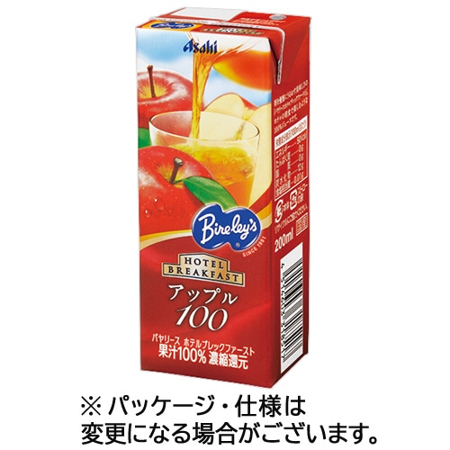アサヒ飲料 バヤリース ホテルブレックファースト アップル100 200mL 紙パック 1ケース(24本)