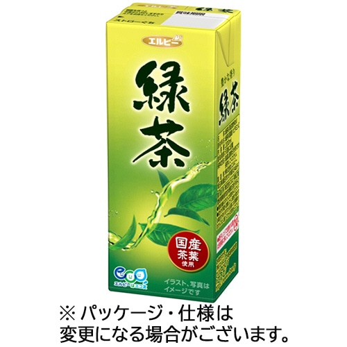 エルビー 緑茶 200mL 紙パック 1セット(90本:30本×3ケース)