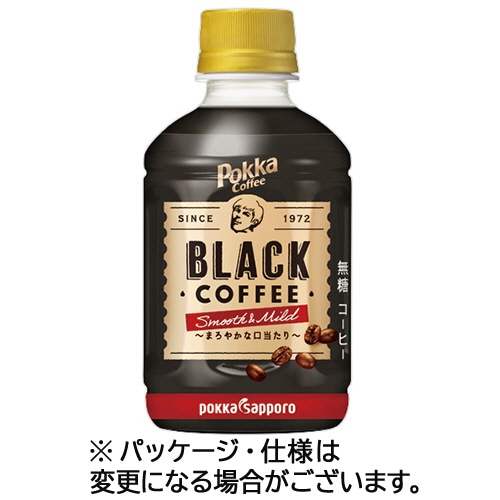 ポッカサッポロ ポッカコーヒー ブラック スムース&マイルド 270mL ペットボトル 1セット(48本:24本×2ケース)