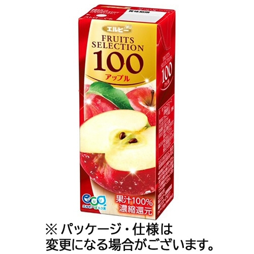 エルビー フルーツセレクション アップル100 200mL 紙パック 1セット(72本:24本×3ケース)