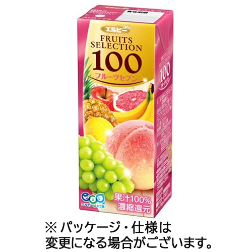 エルビー フルーツセレクション フルーツセブン100 200mL 紙パック 1セット(72本:24本×3ケース)