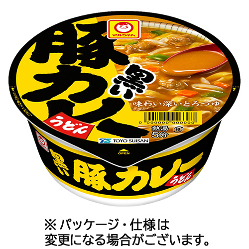 東洋水産　マルちゃん　黒い豚カレーうどん　８７ｇ　１セット（２４食：１２食×２ケース）