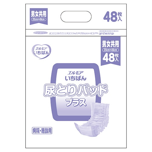 カミ商事 エルモア いちばん 尿とりパッドプラス 男女共用 1セット(288枚:48枚×6パック)