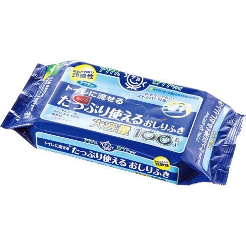 日本製紙クレシア アクティ トイレに流せるたっぷり使えるおしりふき 1セット(2400枚:100枚×24パック)