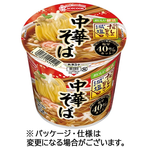 エースコック だしの旨みで減塩 中華そば 43g 1ケース(12食)