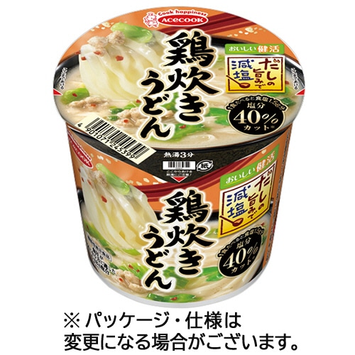エースコック だしの旨みで減塩 鶏炊きうどん 45g 1ケース(12食)