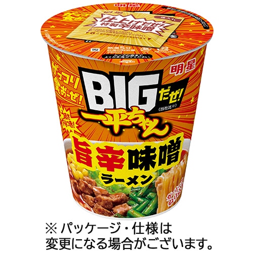 明星食品　ＢＩＧだぜ！一平ちゃん　濃厚味噌ラーメン　９７ｇ　１ケース（１２食）