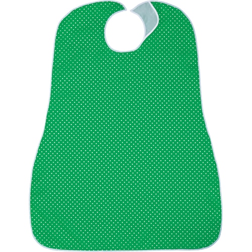 カネモ商事 LOr食事用エプロン ホワイトドットオングリーン 1セット(5枚)