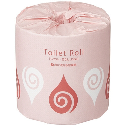 TANOSEE トイレットペーパー 個包装 シングル 芯なし 150m 1セット(480ロール:48ロール×10ケース)