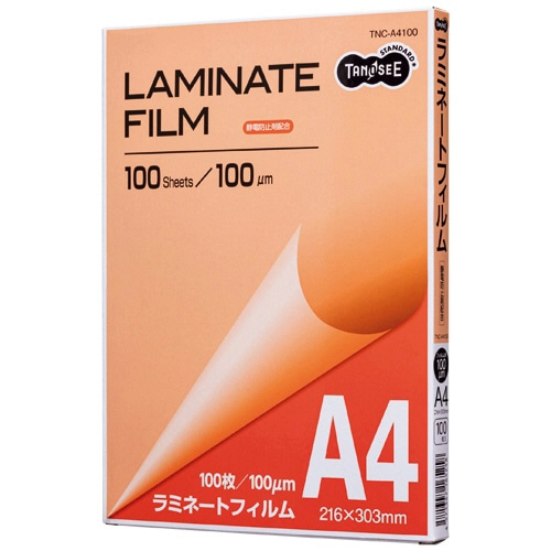 ＴＡＮＯＳＥＥ　ラミネートフィルム　Ａ４　グロスタイプ（つや有り）　１００μ　１パック（１００枚）