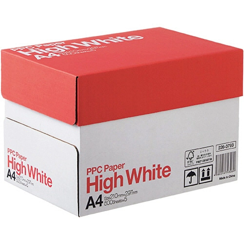 ＰＰＣ　ＰＡＰＥＲ　Ｈｉｇｈ　Ｗｈｉｔｅ　Ａ４　１箱（２５００枚：５００枚×５冊）