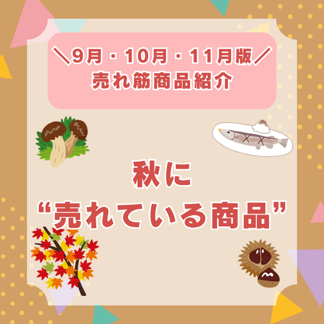 9月・10月・11月版　売れ筋商品紹介